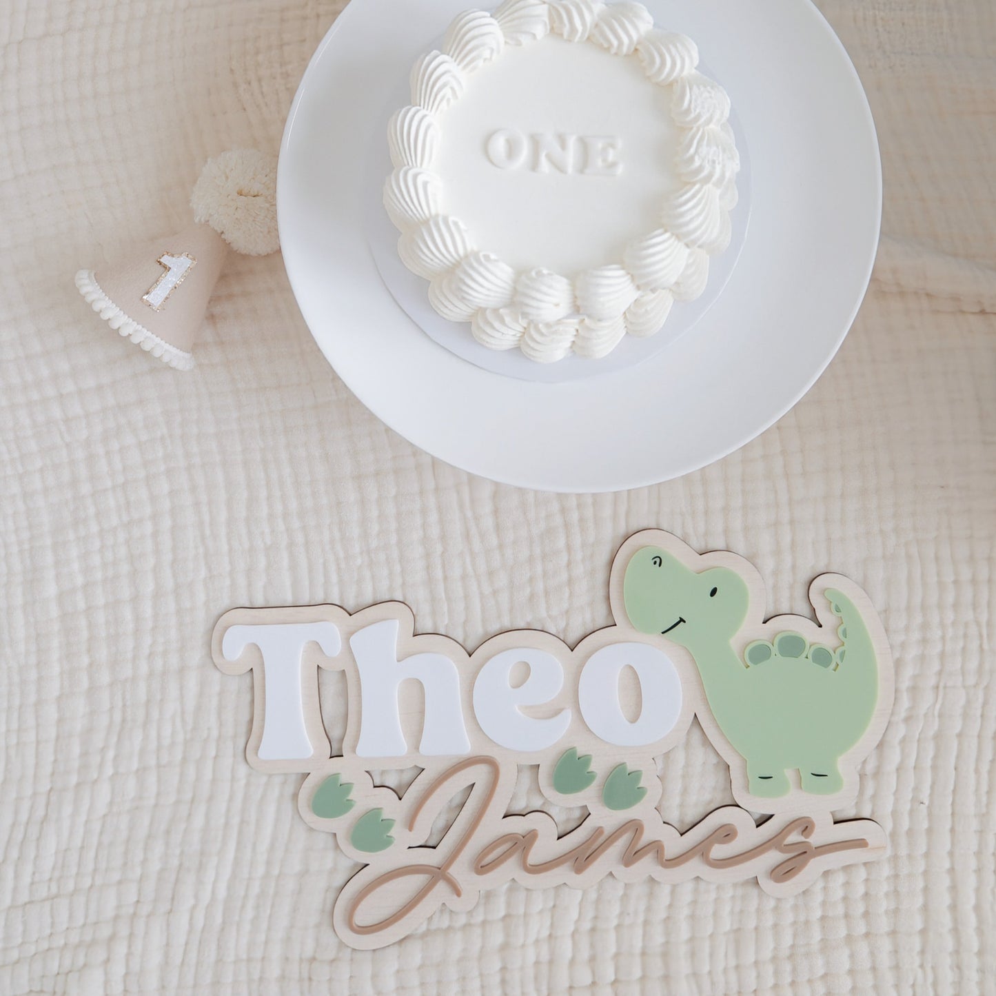 Name Plaque with Dinosaur - Lou James Creations