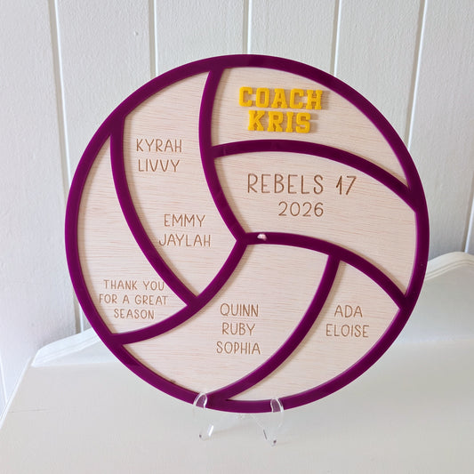Netball Wooden Plaque - Coach Gift