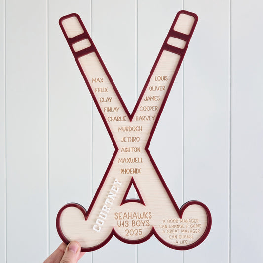 Hockey Wooden Plaque - Coach Gift