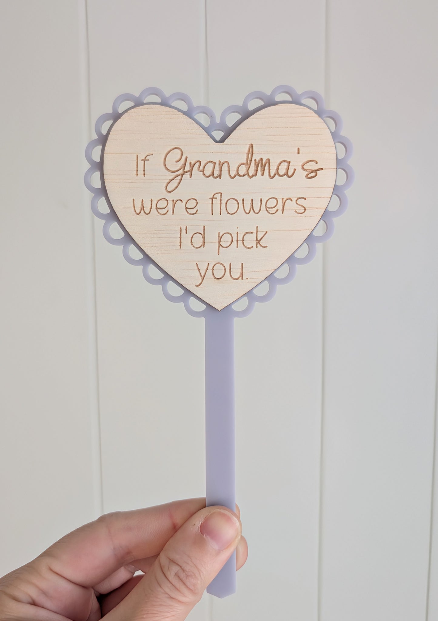 Mother's Day Scallop Heart Plant Stake - Lou James Creations