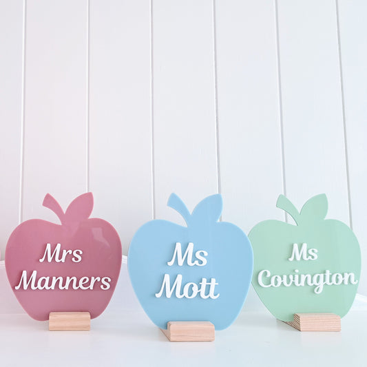 Teacher Apple Desk Plaque and Stand