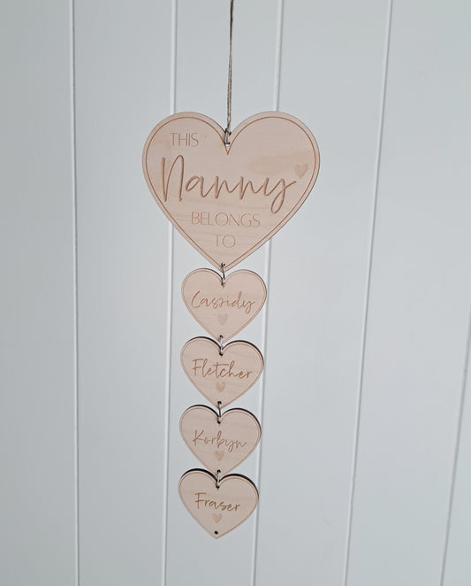 Grandchildren Hanging Heart Plaque