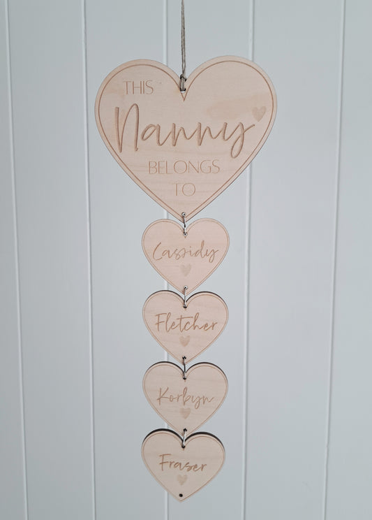 Grandchildren Hanging Heart Plaque