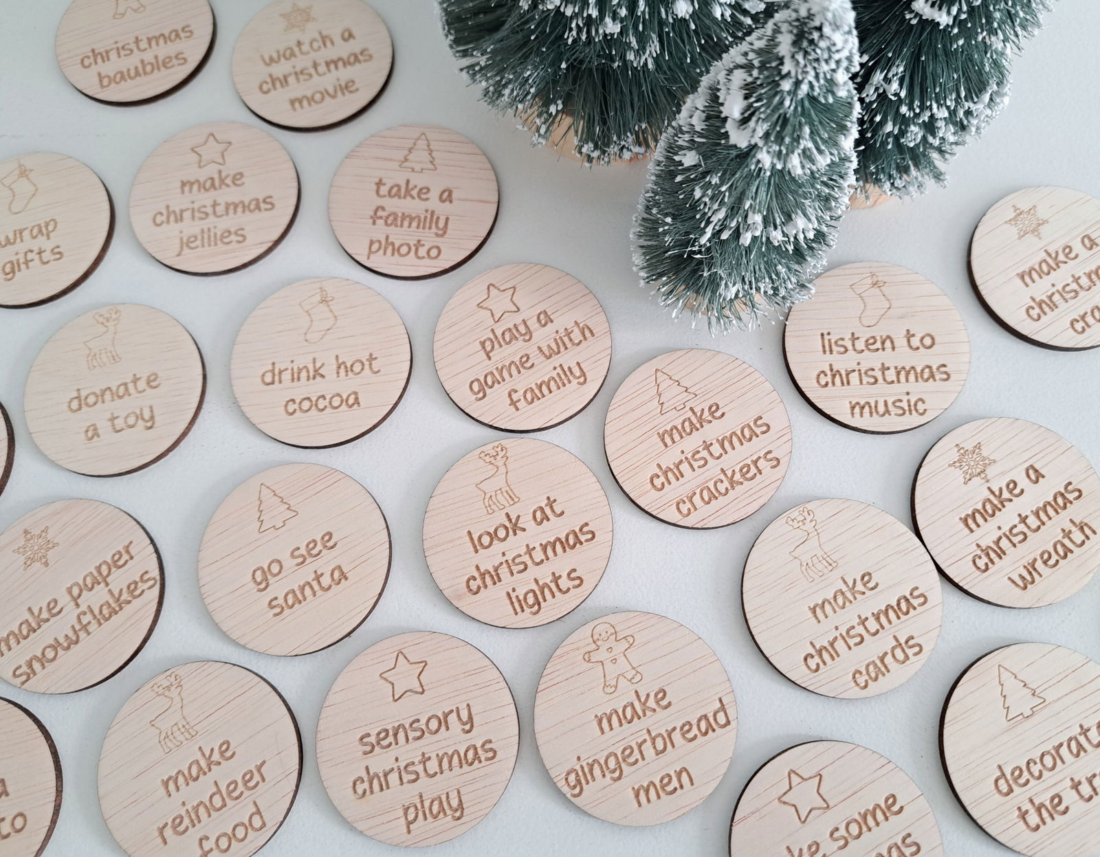 Advent Calendar Wooden Tokens - Lou James Creations