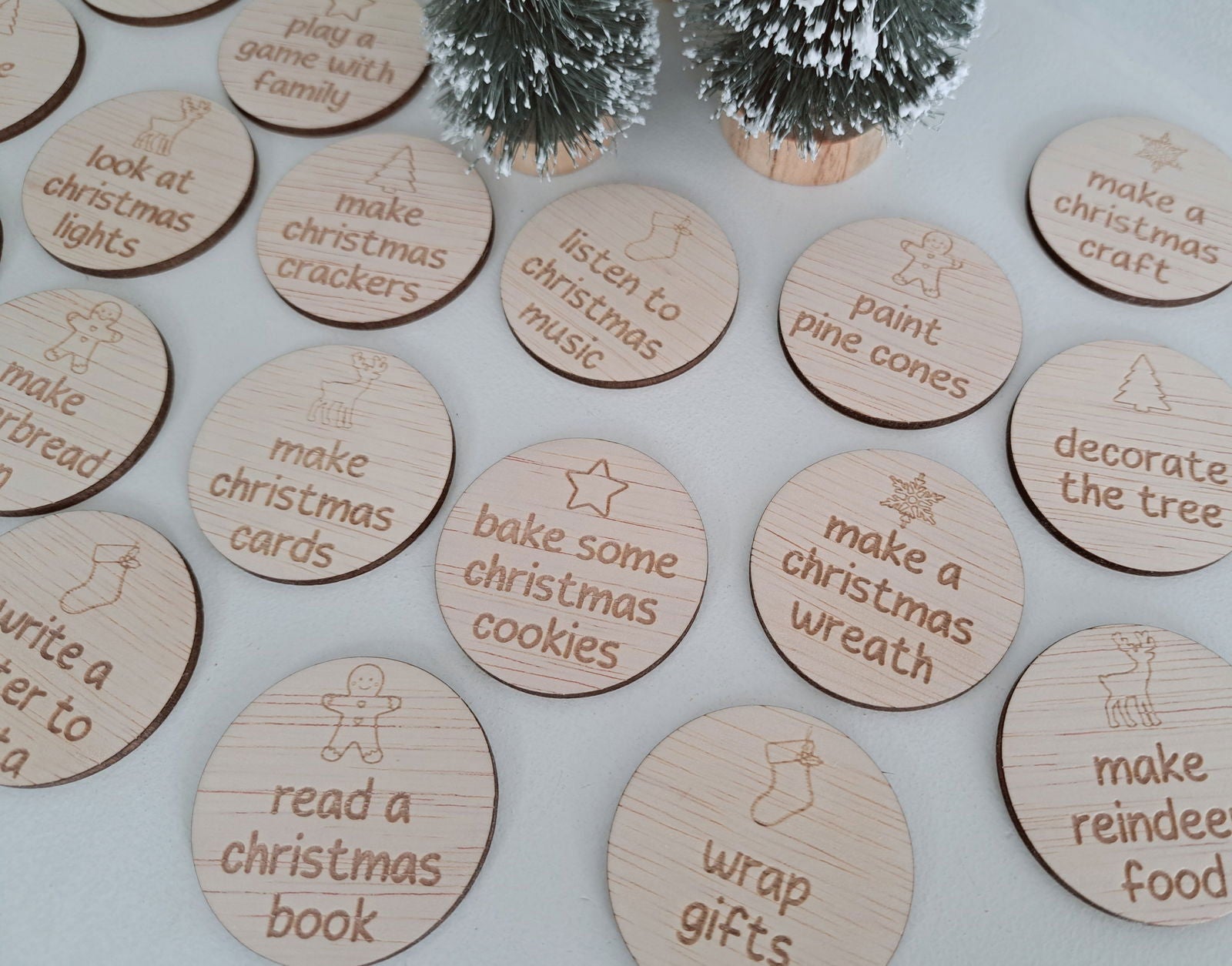 Advent Calendar Wooden Tokens - Lou James Creations