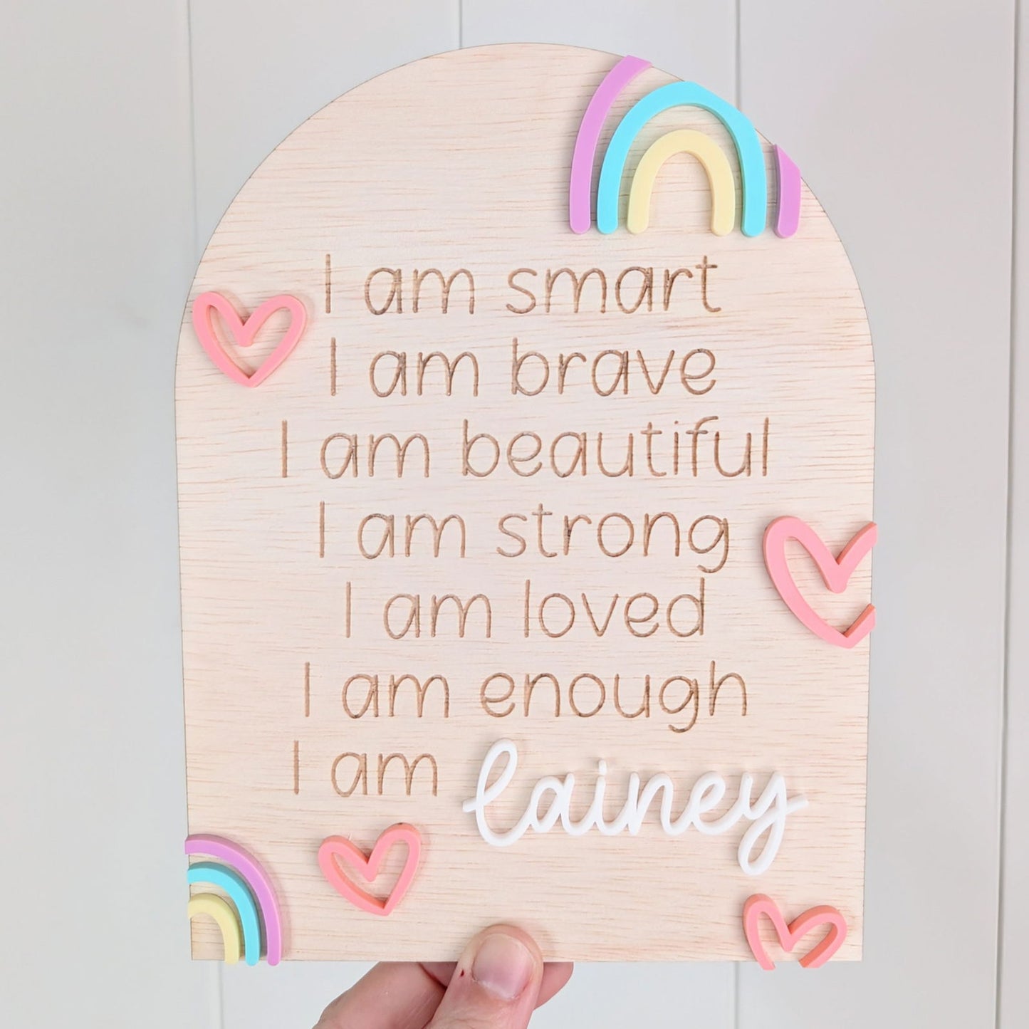 Affirmation Arch - Rainbow Hearts - Lou James Creations