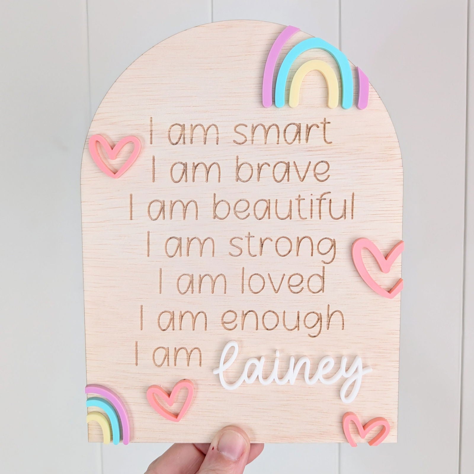 Affirmation Arch - Rainbow Hearts - Lou James Creations