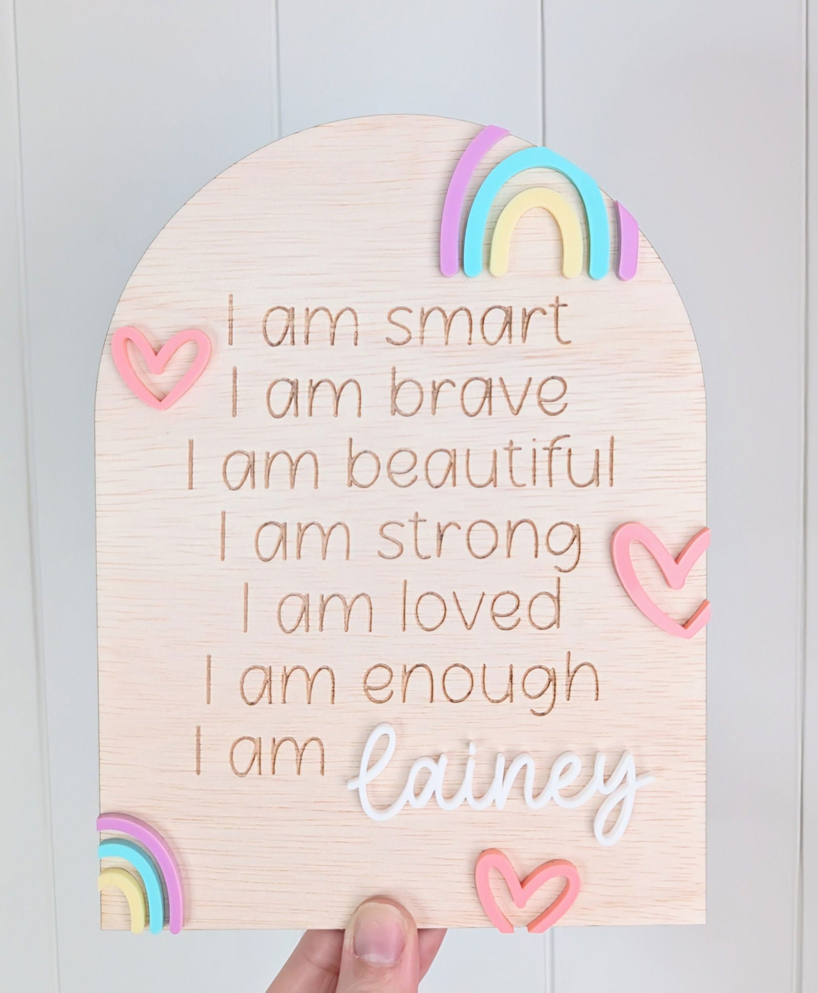 Affirmation Arch - Rainbow Hearts - Lou James Creations