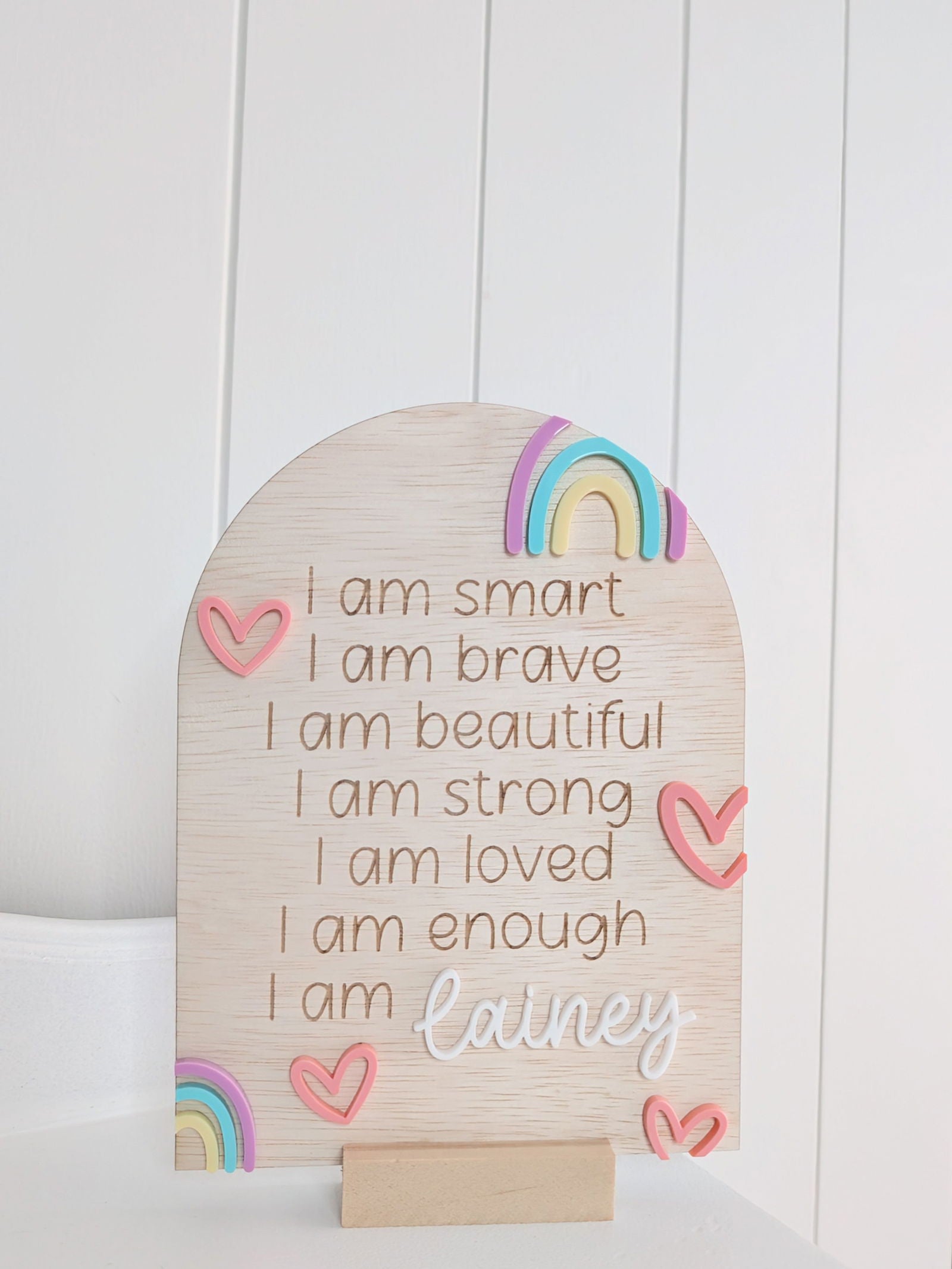 Affirmation Arch - Rainbow Hearts - Lou James Creations
