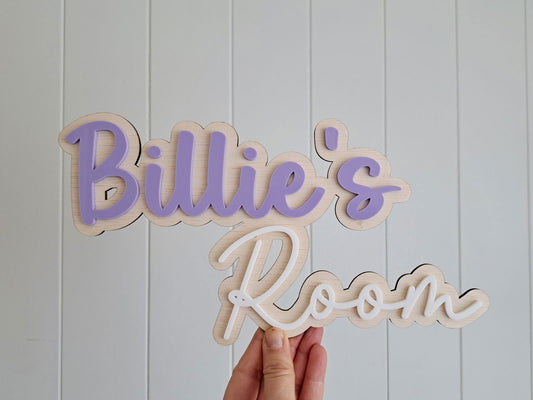 Bedroom Door Name Plaque - Lou James Creations 