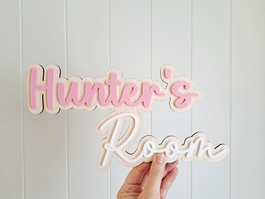 Bedroom Door Name Plaque - Lou James Creations 