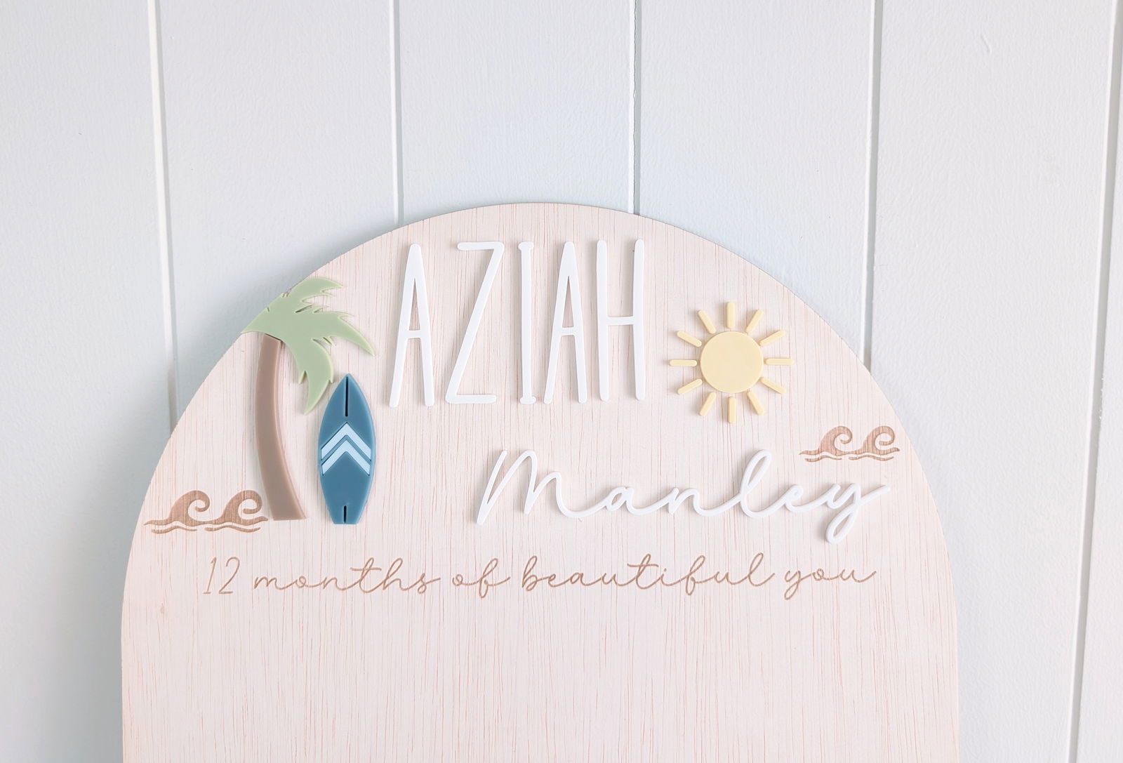 Birthday 12 Month Photo Board - Beach Theme - Lou James Creations