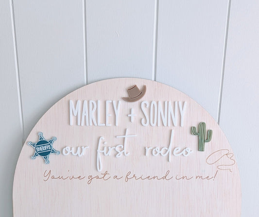 Birthday 12 Month Photo Board - First Rodeo Theme - Lou James Creations