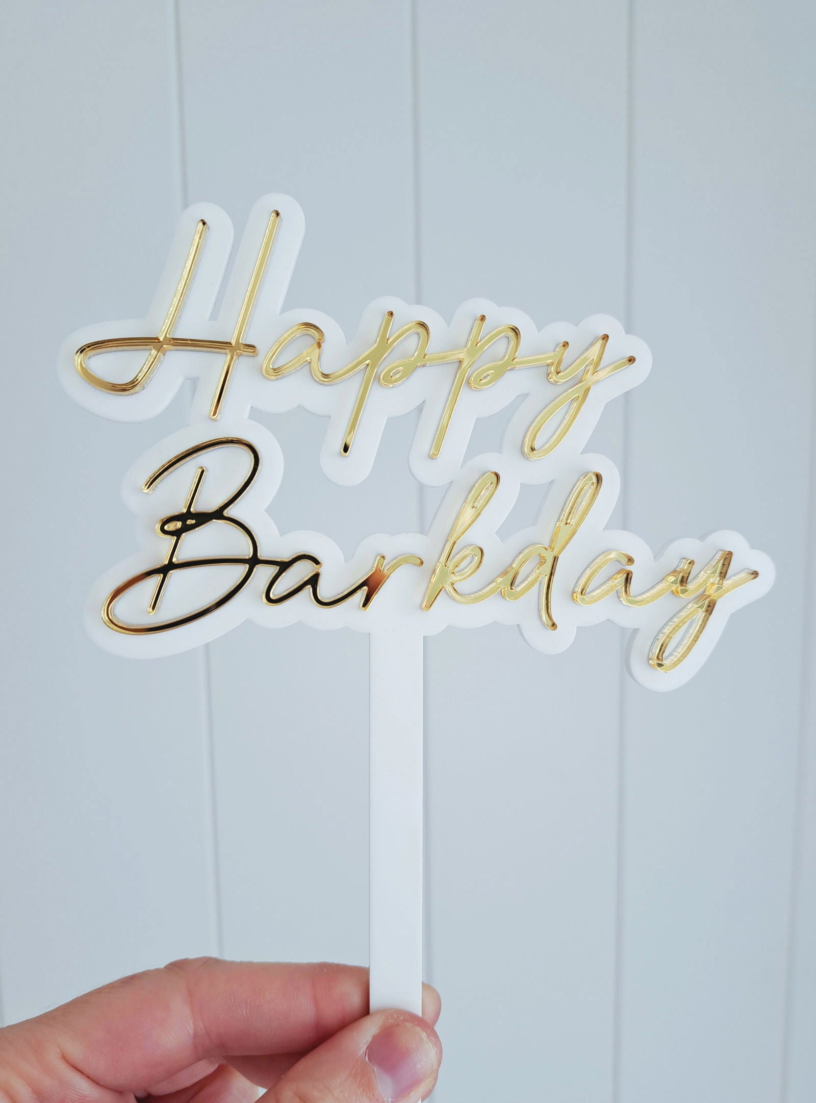 Cake Topper - Happy BARKday - Lou James Creations