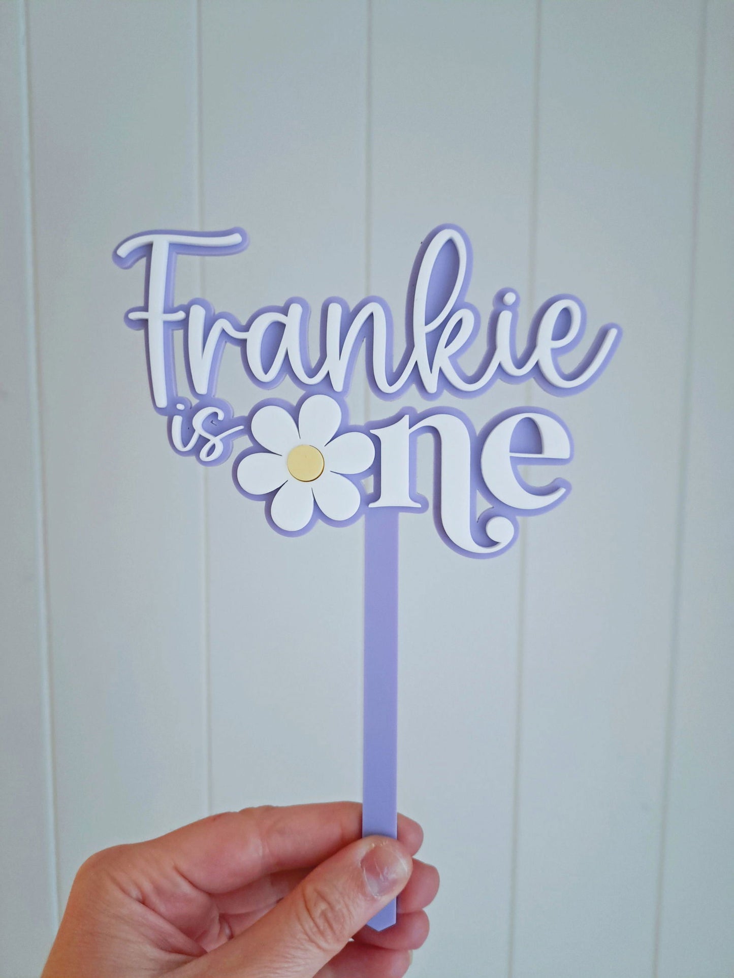 Cake Topper Double Layer - Flower Theme - Lou James Creations 