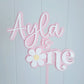 Cake Topper Double Layer - Flower Theme - Lou James Creations 