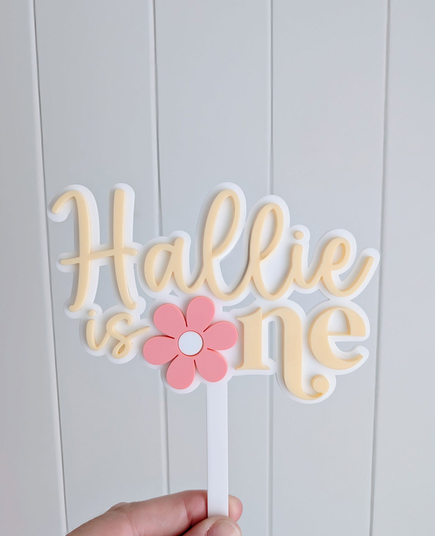 Cake Topper Double Layer - Flower Theme - Lou James Creations 