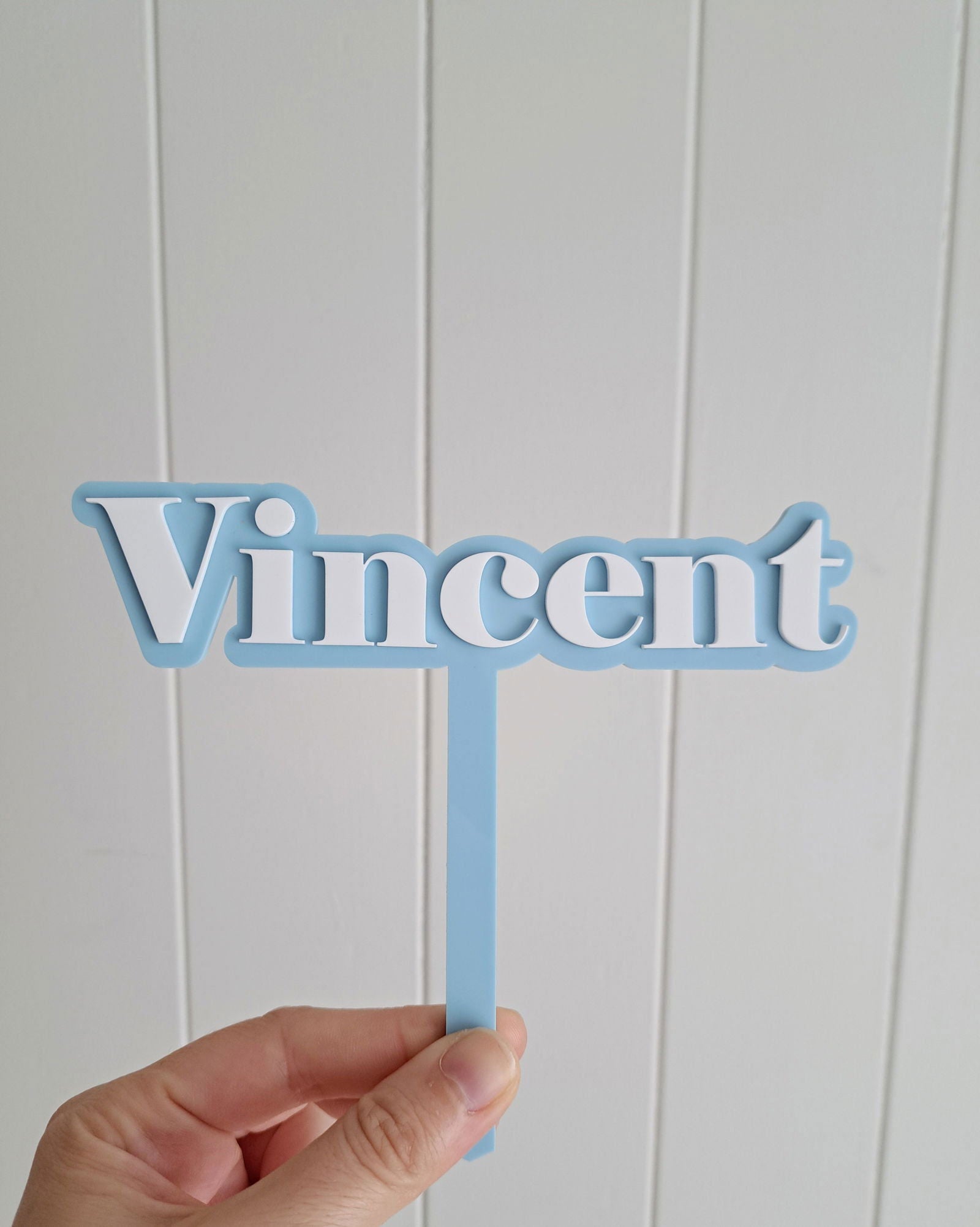 Cake Topper Double Layer - Name - Lou James Creations