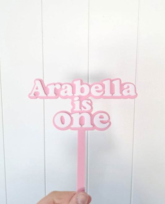 Cake Topper Double Layer - Name and Age - Lou James Creations