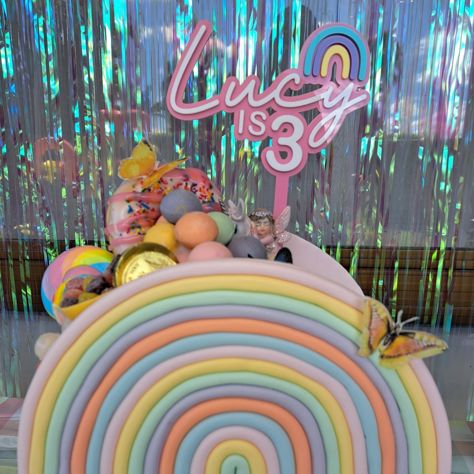 Cake Topper Double Layer - Rainbow - Lou James Creations