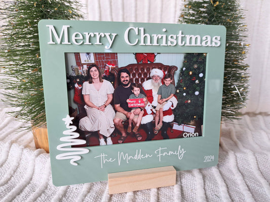 Christmas Photo Frame with wooden stand - Lou James Creations 