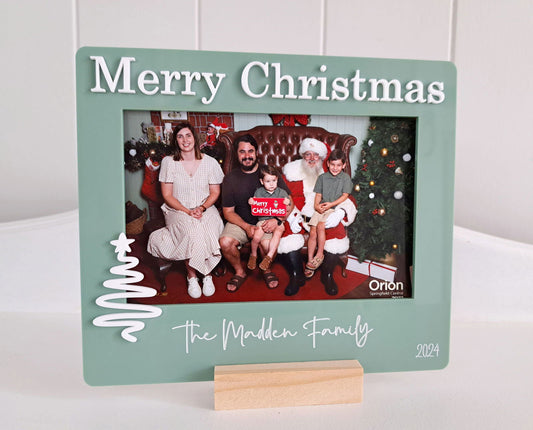 Christmas Photo Frame with wooden stand - Lou James Creations 