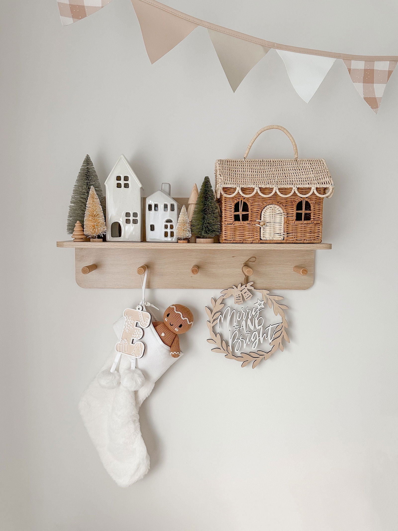 Christmas Stocking with Personalised Tag - Lou James Creations