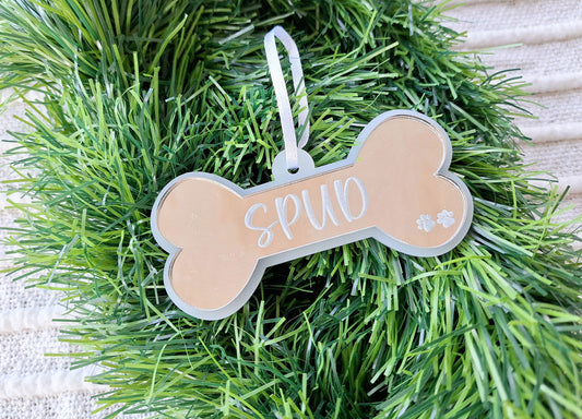 Dog Bone Christmas Ornament - Lou James Creations