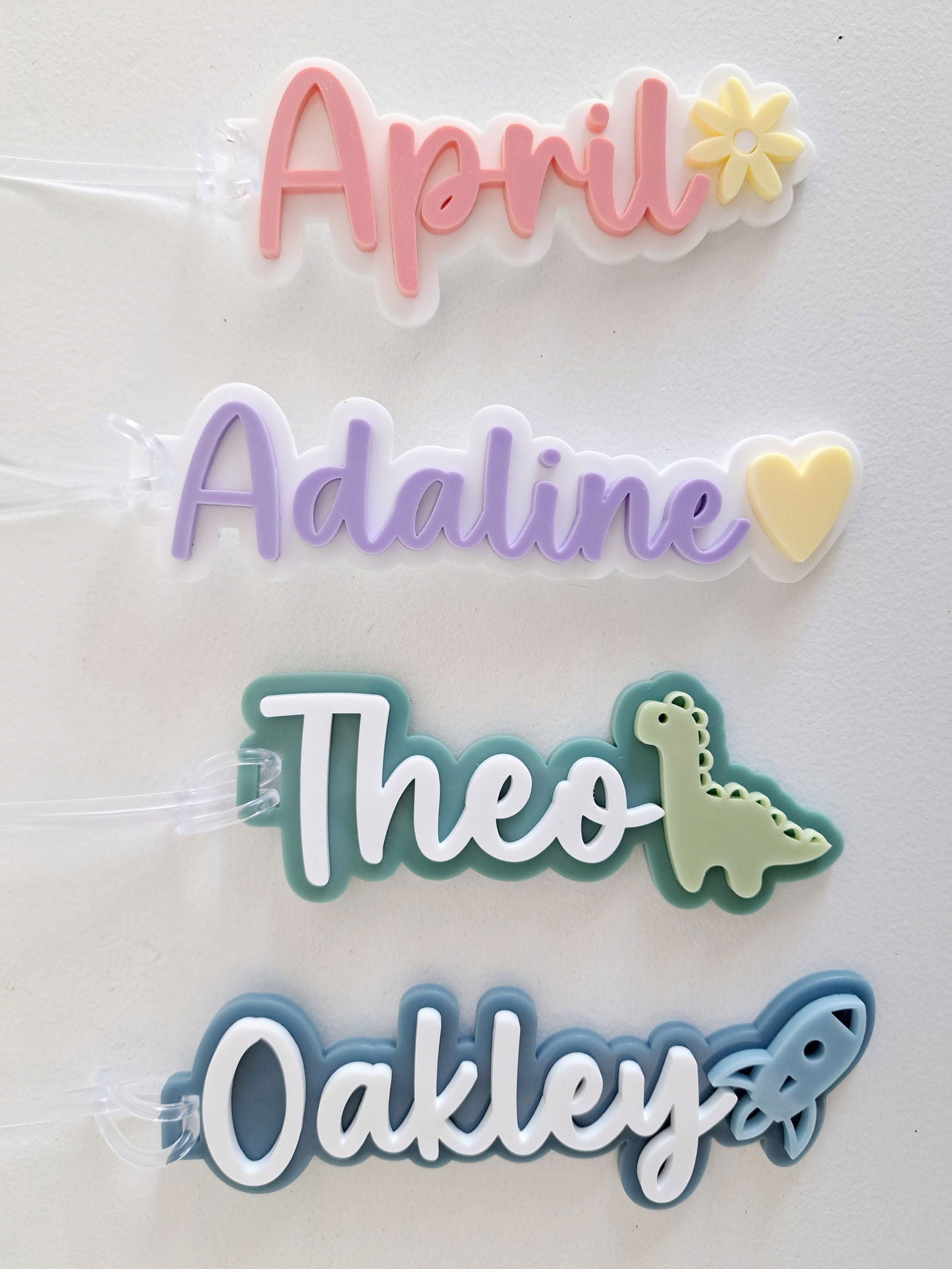Double Layer Bag Tag with Decal - Lou James Creations