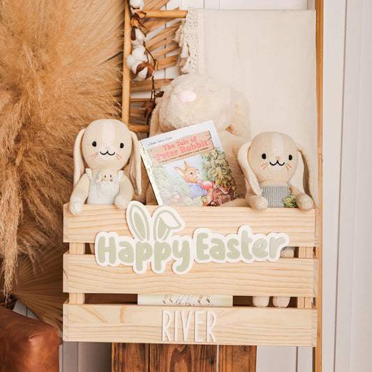 Easter Bunny Ear Crate - Interchangeable for Christmas and Birthday - Lou James Creations 