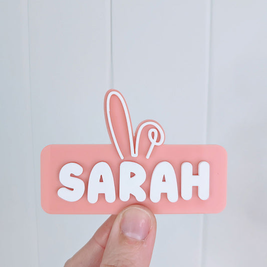 Easter Bunny Name Badge - Lou James Creations