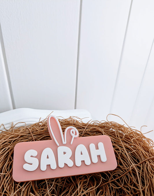 Easter Bunny Name Badge - Lou James Creations