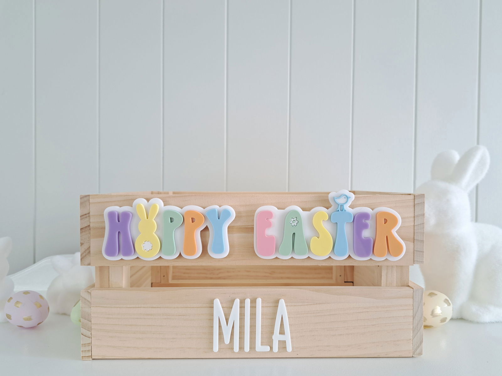 Easter Chick Crate - Interchangeable for Christmas and Birthday - Lou James Creations