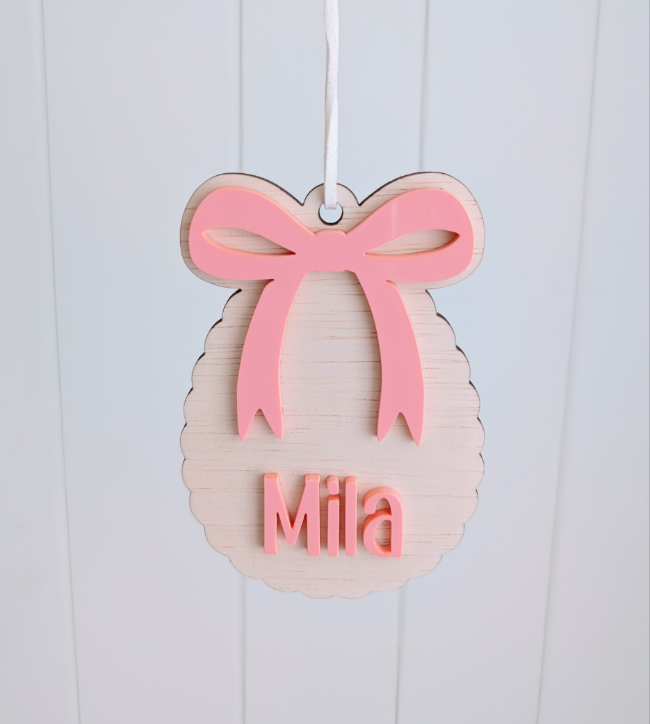Easter Egg Bow Tag - Mila - Lou James Creations