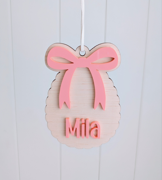 Easter Egg Bow Tag - Mila - Lou James Creations