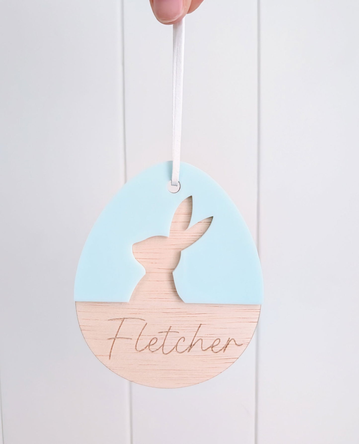 Easter Egg Bunny Silhouette Tag - Lou James Creations