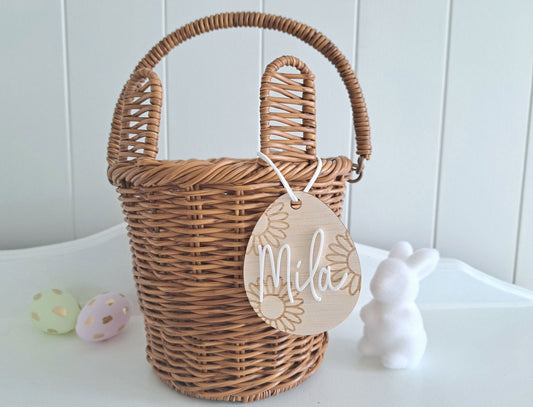 Easter Egg Daisy Wooden Tag - Lou James Creations