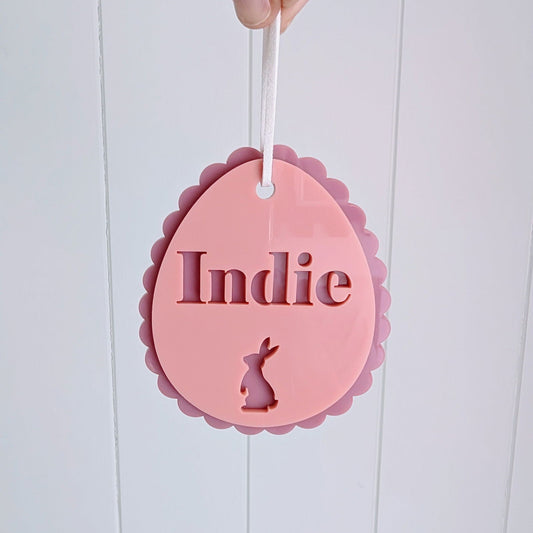 Easter Egg Scallop Double Layer Tag - Lou James Creations 