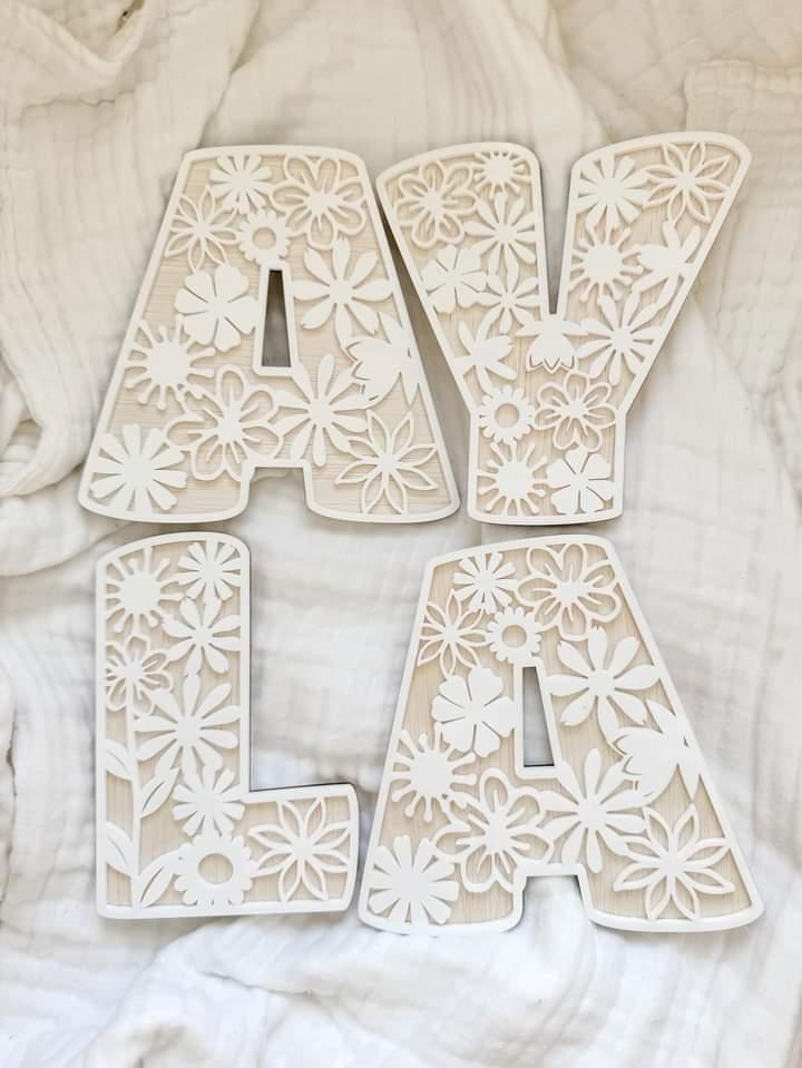 Flower Letter Cut Outs - Lou James Creations