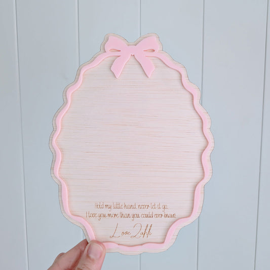 Handprint Bow Plaque - Lou James Creations