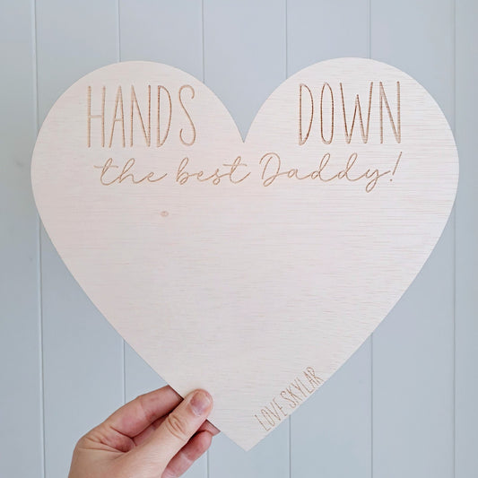 Hands Down Best Dad / Best Mum - Heart - Lou James Creations 
