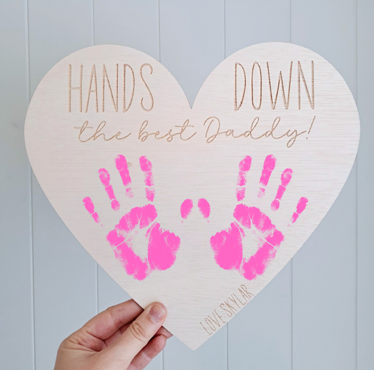 Hands Down Best Dad / Best Mum - Heart - Lou James Creations 