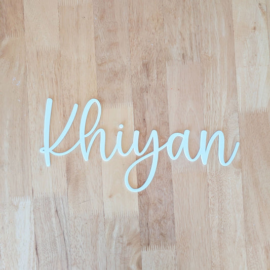 KHIYAN Single Layer White Name Plaque - Lou James Creations