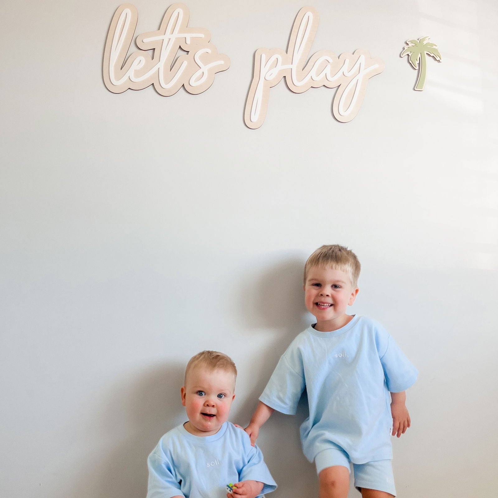 Let's Play - Room Wall Plaque Double Layer - Lou James Creations