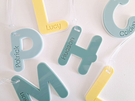 Letter Bag Tag - Double Layer - Lou James Creations