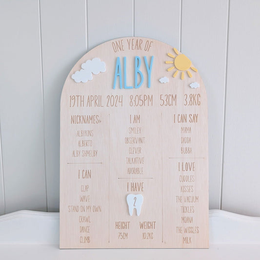 Milestone Board - Sun and Cloud Theme - Lou James Creations