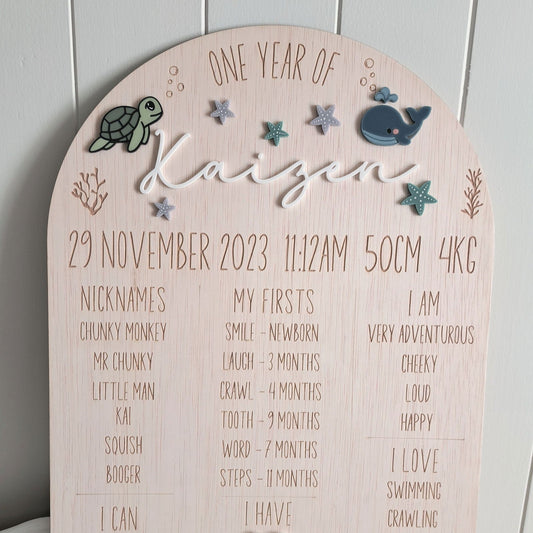 Milestone Board - Under the Sea Theme - Lou James Creations