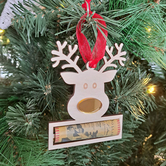 Reindeer Money Holder Christmas Ornament - Lou James Creations 