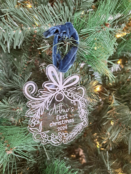 My First Christmas Wreath Ornament - Lou James Creations 