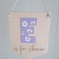 Name Bunting Wood with Floral Letter - Lou James Creations